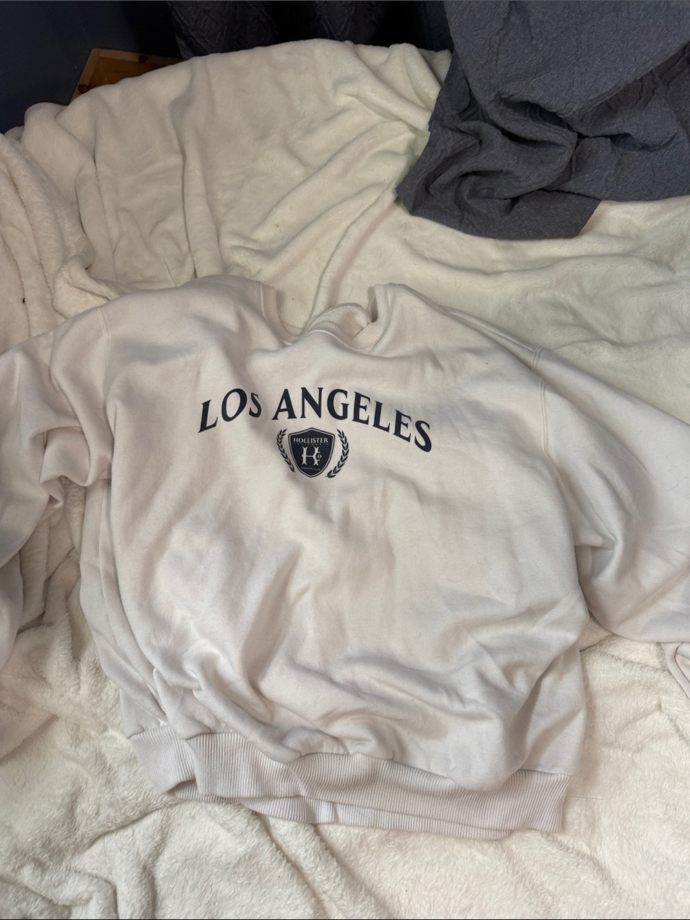 Hollister White Los Angeles Crewneck Sweatshirt